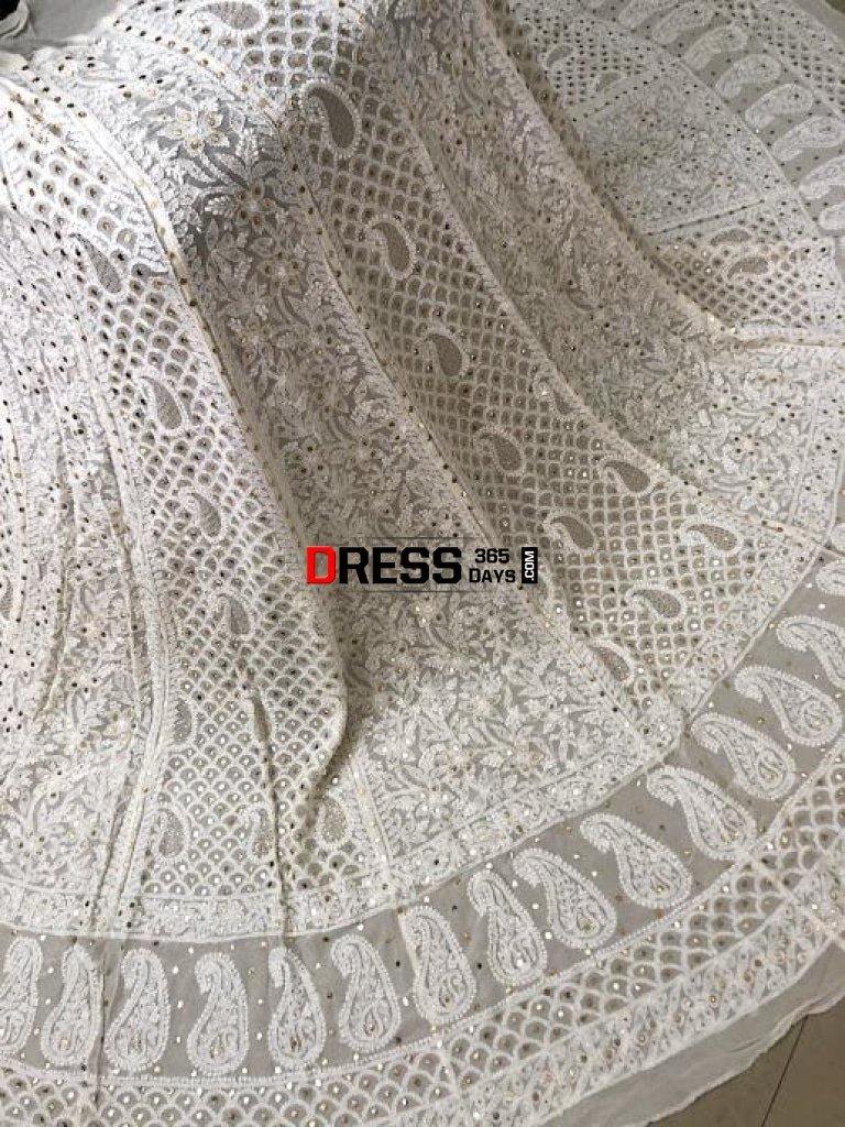 Lucknowi Chikankari Lehenga Skirt (Only Lehenga)