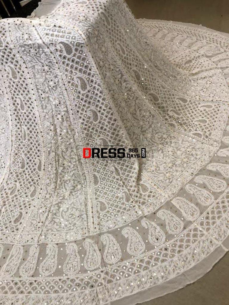 Lucknowi Chikankari Lehenga Skirt (Only Lehenga)