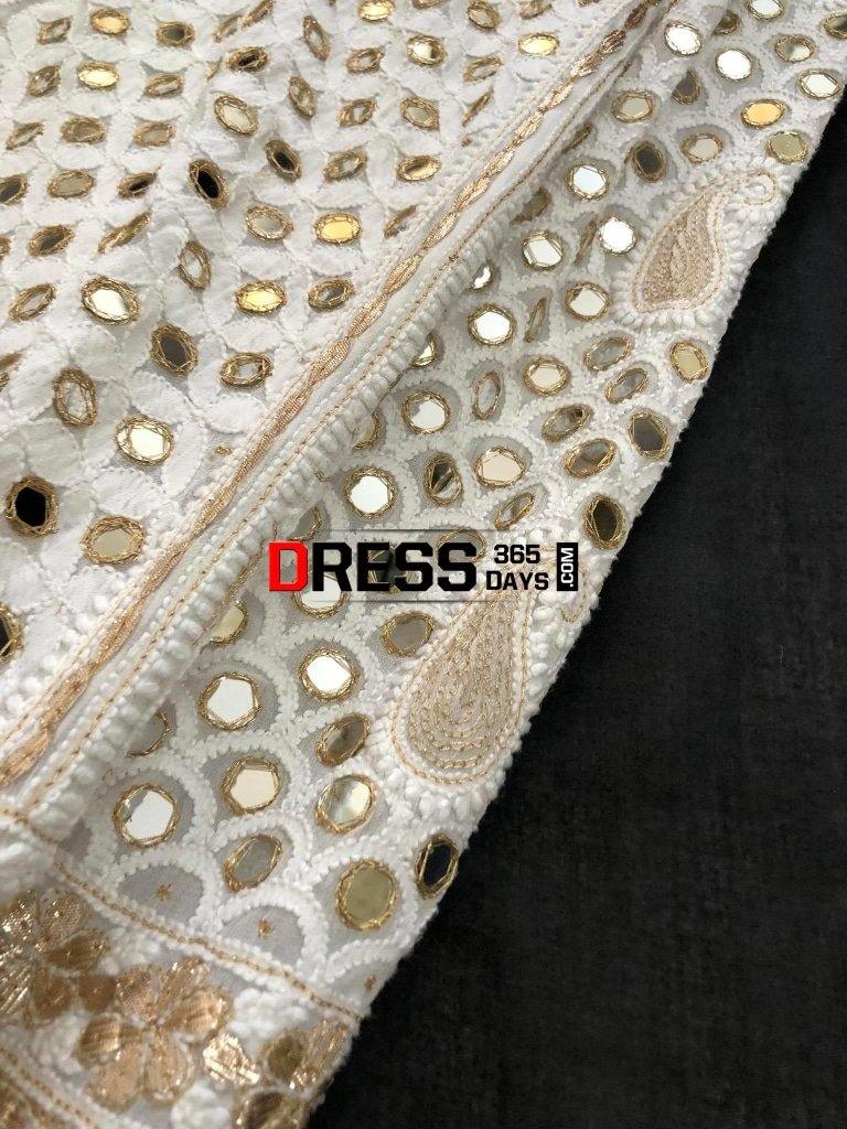 Mirror And Gota Patti Chikankari Lehenga Skirt (Lehenga Only)