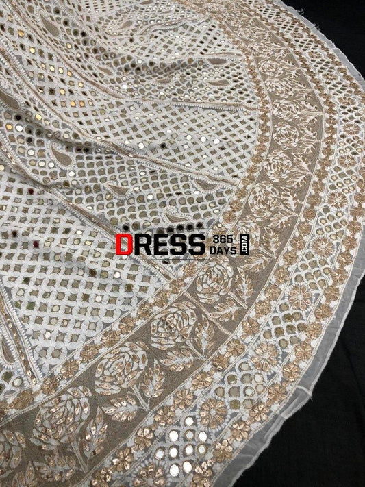 Mirror And Gota Patti Chikankari Lehenga Skirt (Lehenga Only)