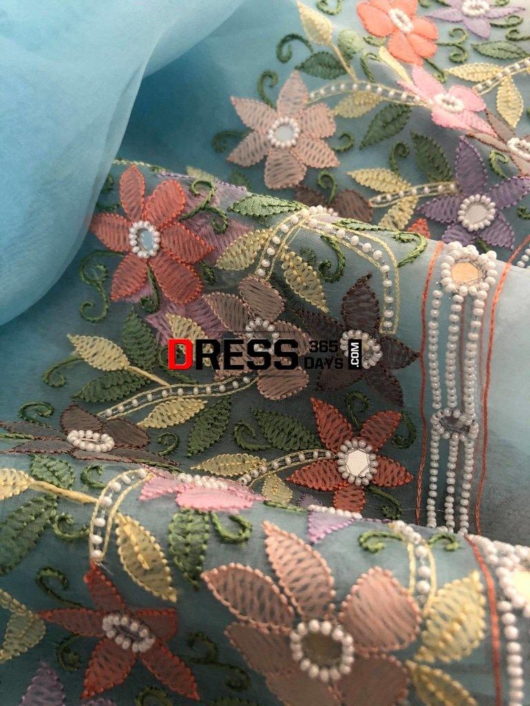 Organza Beads Chikankari Suit Suits