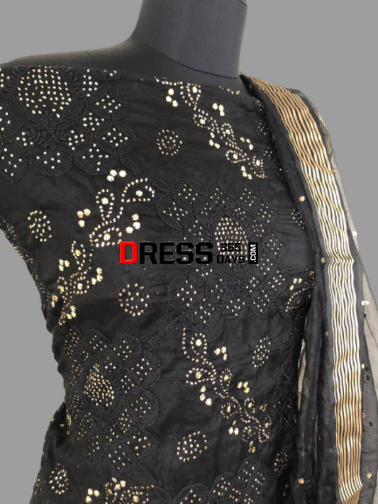 Organza Kamdani Lucknowi Chikankari Suit Suits