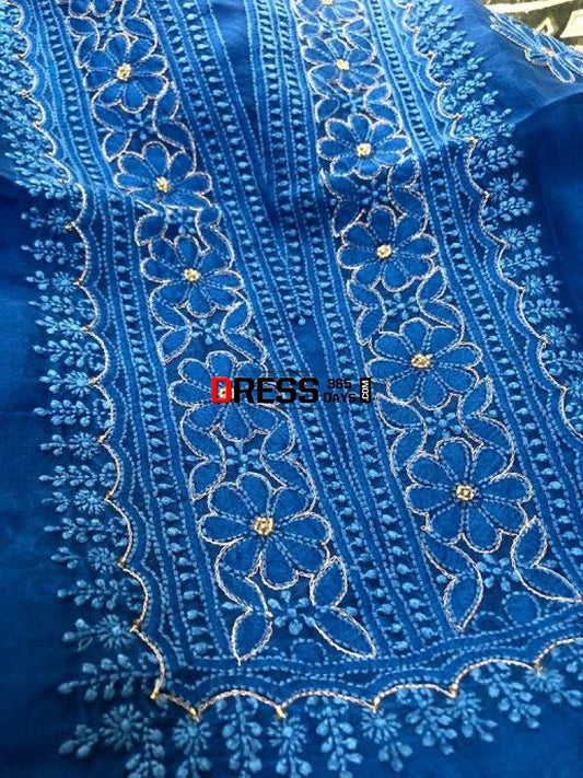 Organza Mukaish Chikankari Suit Suits