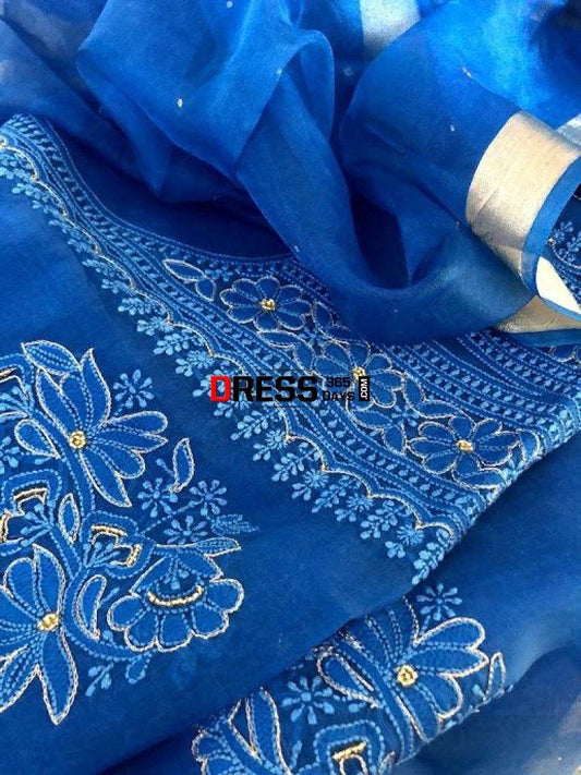 Organza Mukaish Chikankari Suit Suits