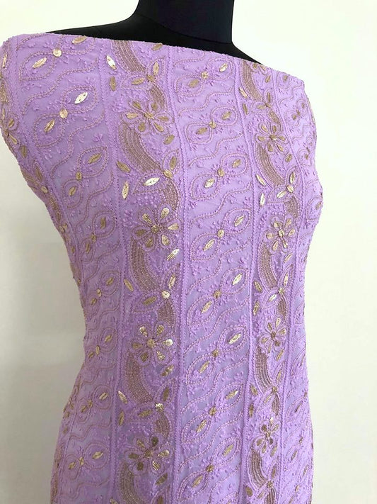 Lilac Gota Patti Lucknowi Chikankari Suit