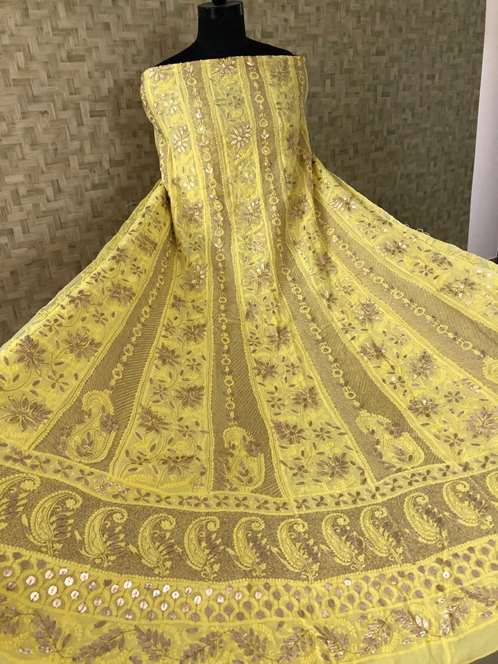 Viscose Georgette Gota Patti Chikan Anarkali Suit – Dress365days