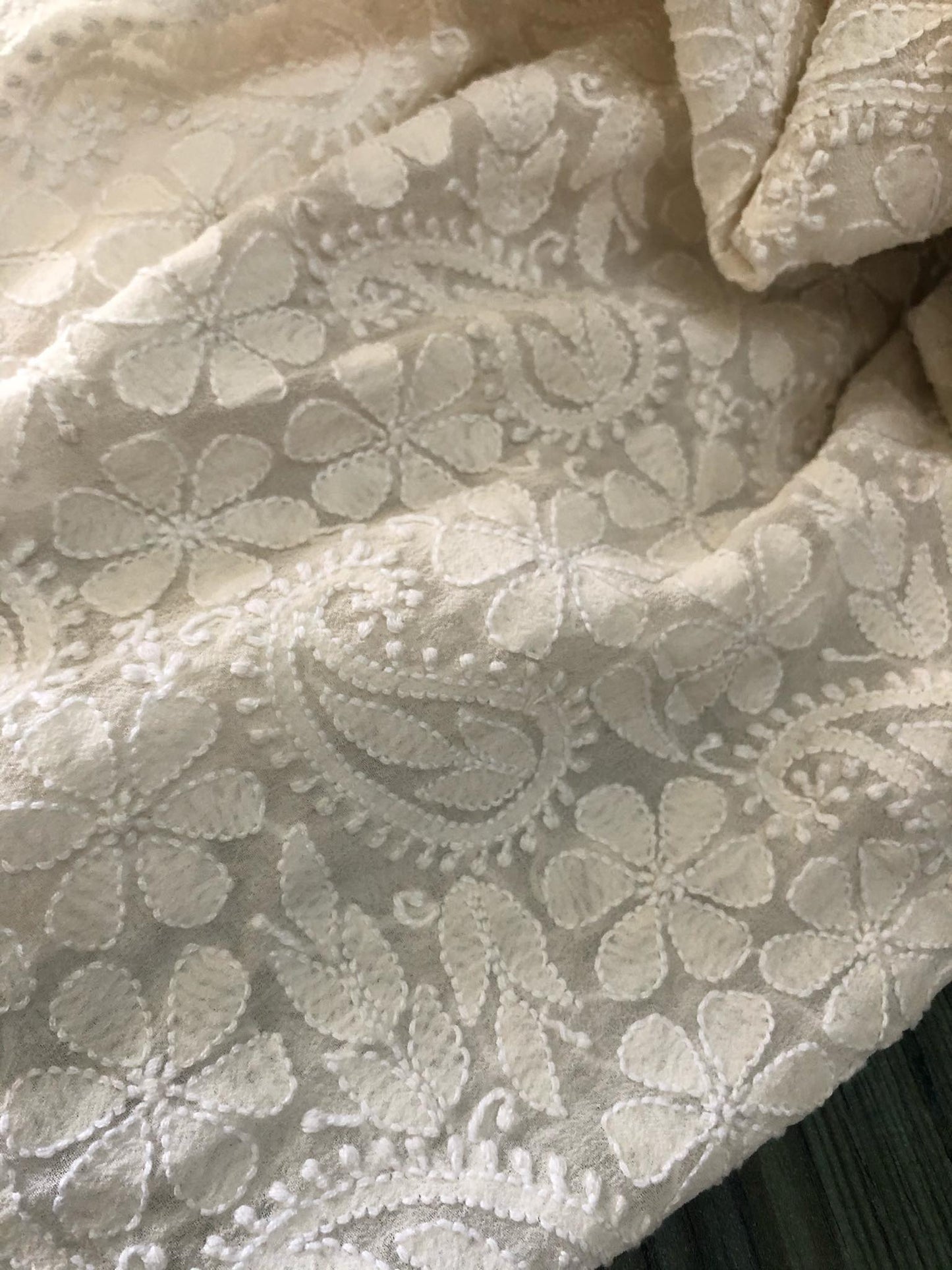 Pure Georgette Lucknow Chikankari Dupatta