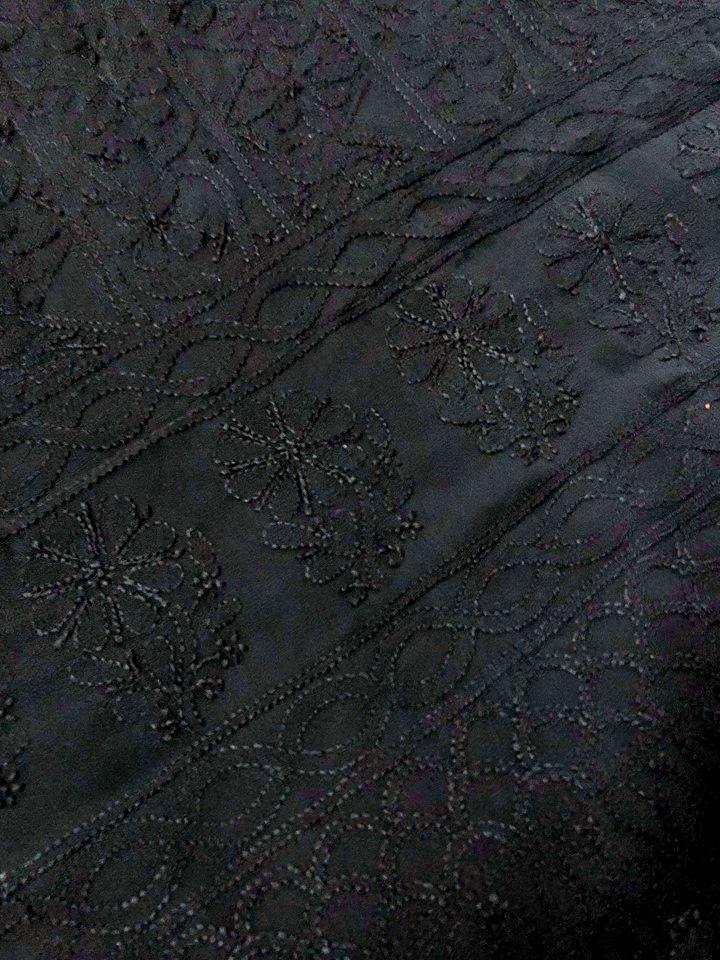 Black Lucknow Chikankari Suit - Dress365days