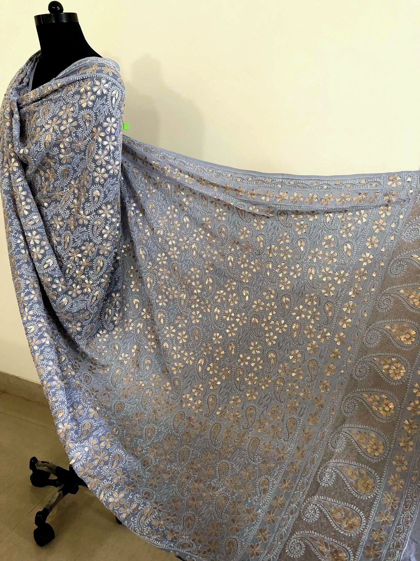 Grey Chikankari Gota Patti Dupatta