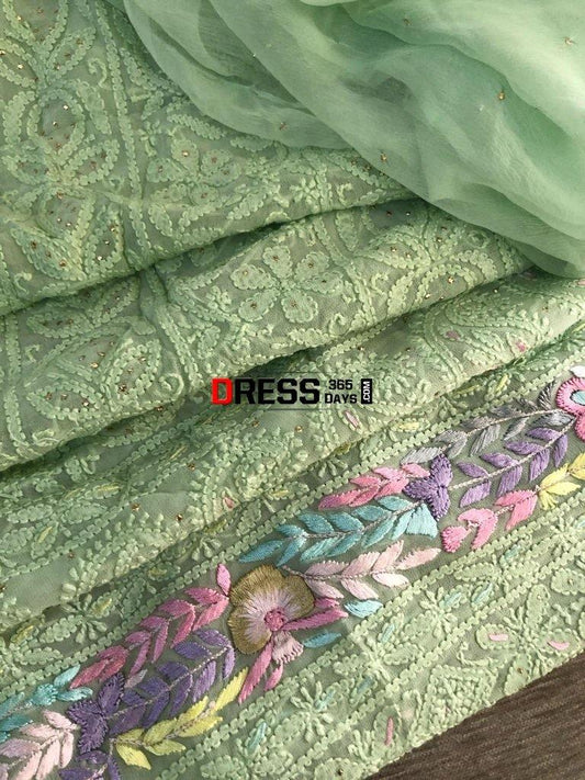 Parsi Daaman Chikankari Suit Suits