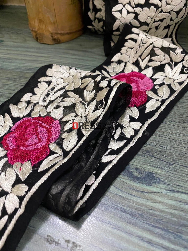 Parsi Gara Hand Embroidered Border