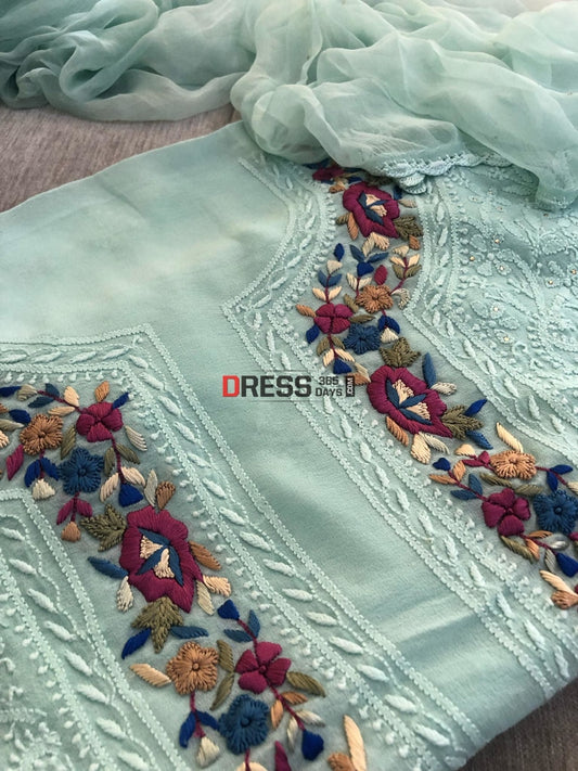 Parsi Neckline Chikankari Suit Suits