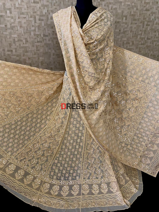 Pearl & Gota Patti Chikankari Lehenga Set