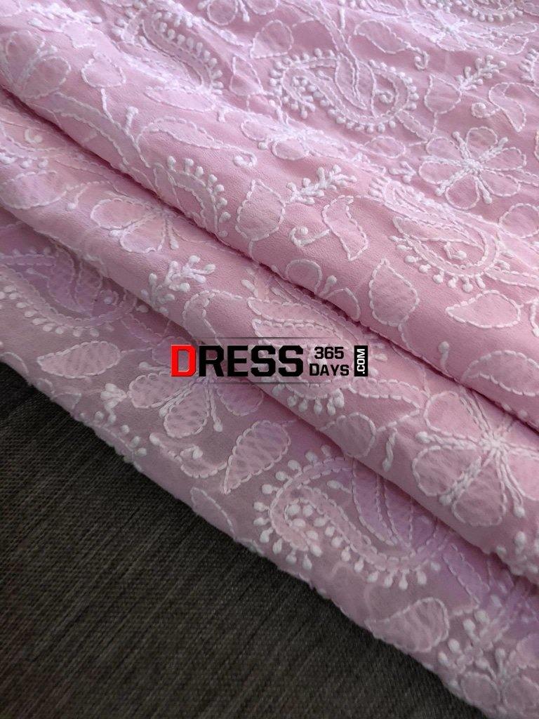 Powder Pink Lucknowi Chikankari Suit Suits