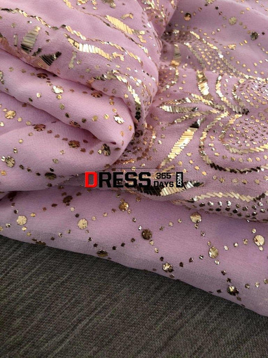 Powder Pink Pure Georgette Kamdani Suit Chikankari Suits