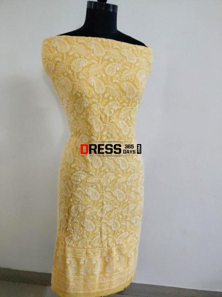 Pure Georgette Chikankari Suit Suits