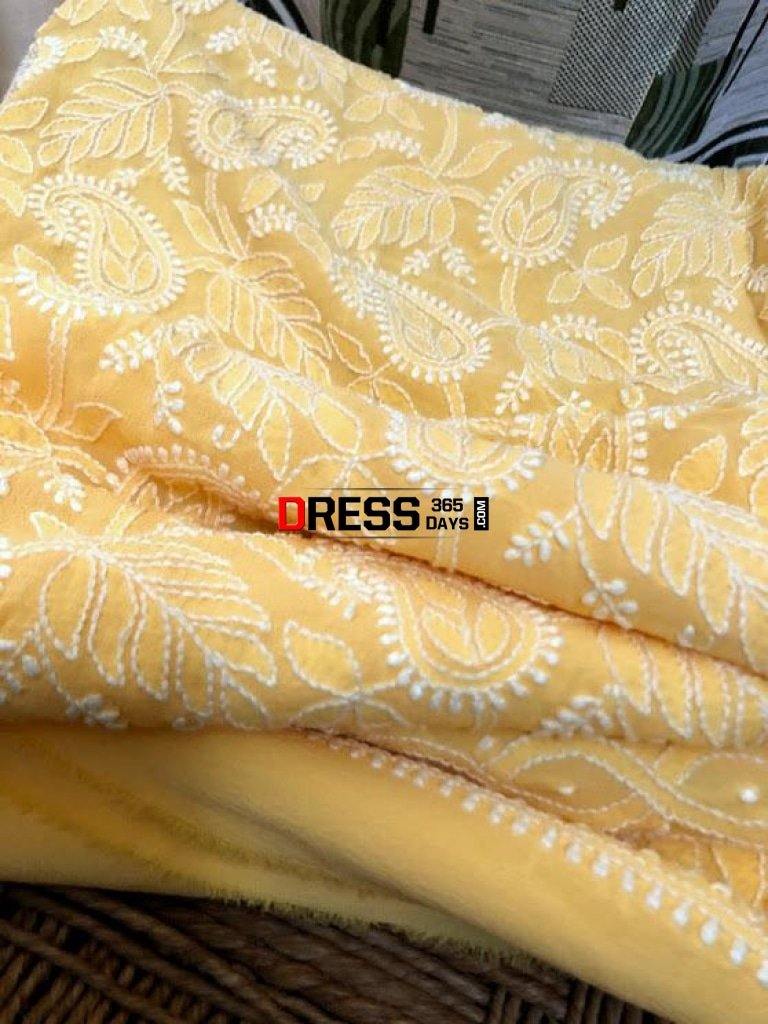 Pure Georgette Chikankari Suit Suits