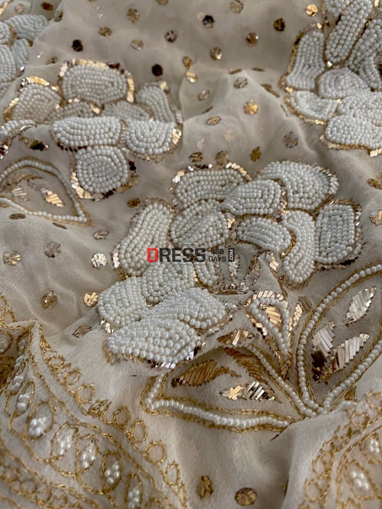 Pure Georgette Pearl & Kamdani Saree