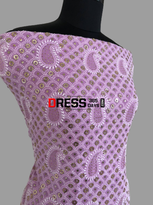 Purple Ring Mukaish Chikankari Suit Suits