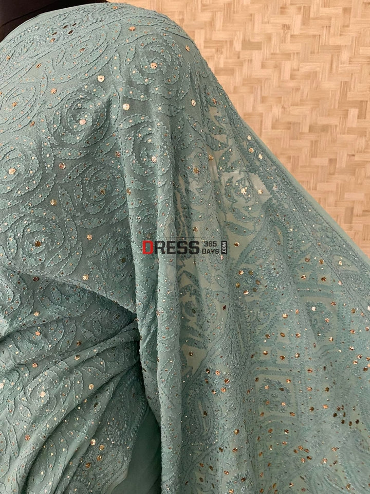 Lucknowi Chikankari Sarees| Chikan Sarees | Mukaish Sarees Buy now ...