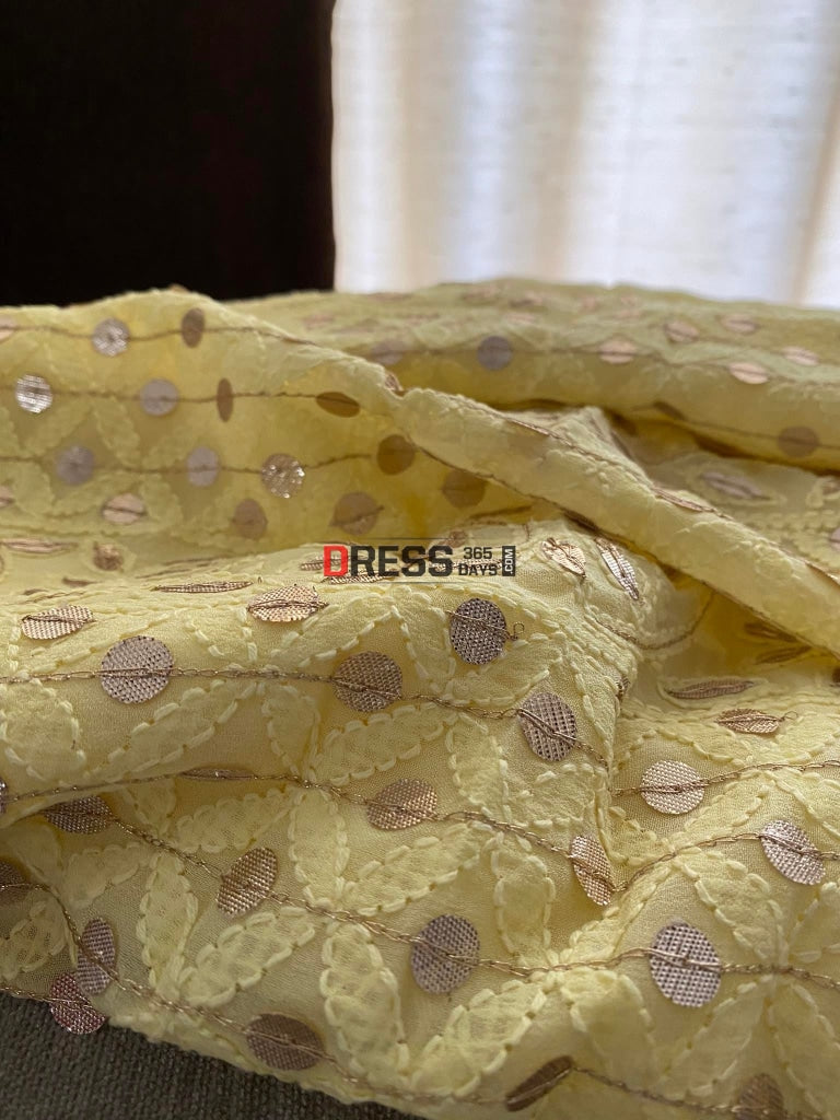 Yellow Chikankari Gota Patti Kurta Dupatta Set Suits