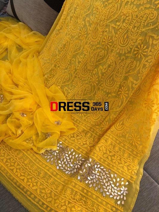 Yellow Gota Patti Chikankari Suit Suits