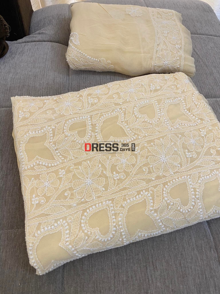 Yellow Lucknowi Chikan Suit Chikankari Suits