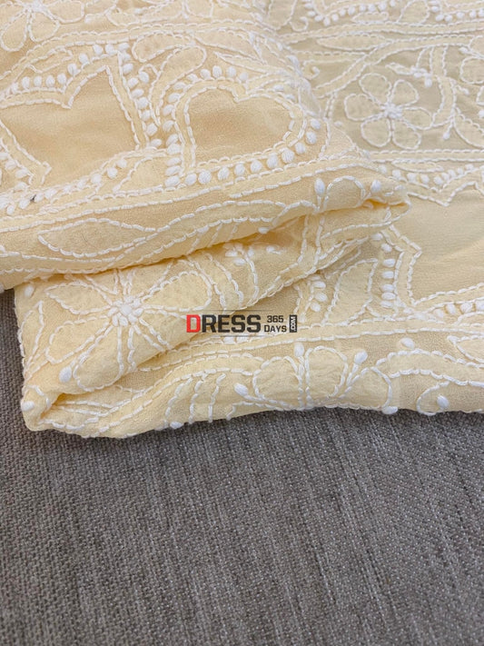 Yellow Lucknowi Chikan Suit Chikankari Suits