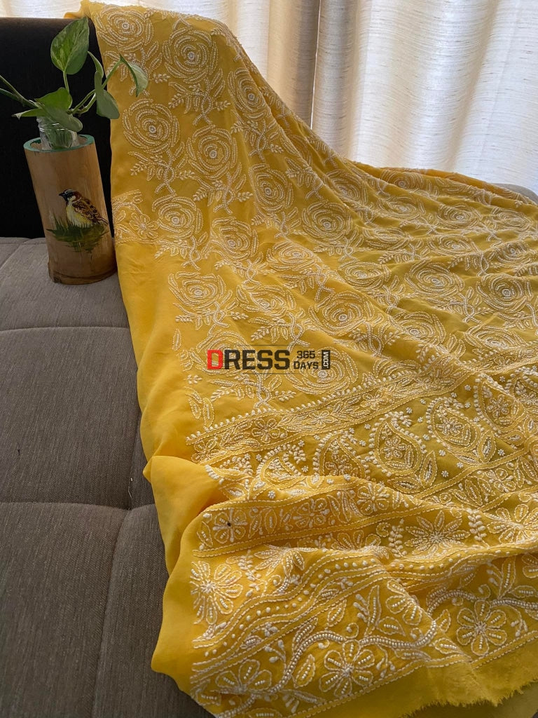 Yellow Pearl Lucknowi Chikankari Suit Suits