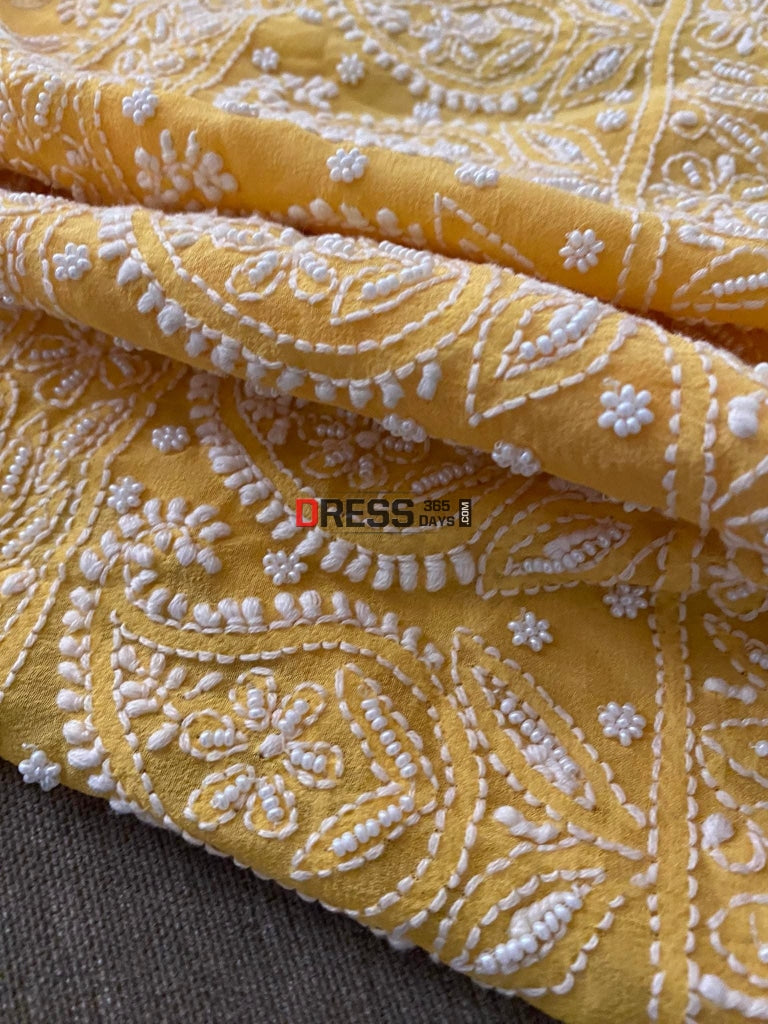 Yellow Pearl Lucknowi Chikankari Suit Suits