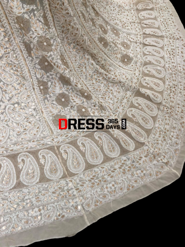 Zari And Gota Patti Chikankari Lehenga Skirt