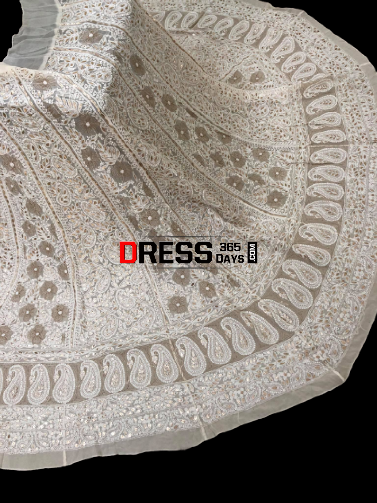 Zari And Gota Patti Chikankari Lehenga Skirt